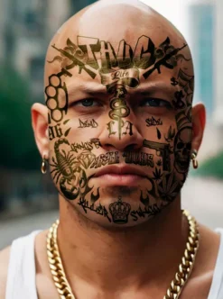 Ansigtstatovering - THUG LIFE