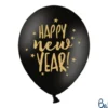 Ballon 30 cm Sort med Happy NewYear