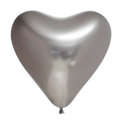 Ballon Hjerte Mirror Sølv