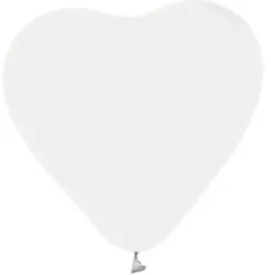 Ballon Hjerter i Hvid 6 stk