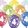 Ballon Metallic ø 30 cm med 4 tal, 6 stk