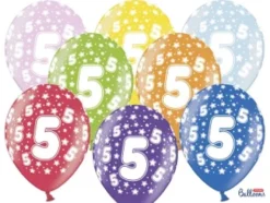 Ballon Metallic ø 30 cm med 5 tal, 6 stk