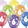 Ballon Metallic ø 30 cm med 6 tal, 6 stk