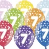 Ballon Metallic ø 30 cm med 7 tal , 6 stk