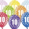 Ballon Metallic ø 30 cm med 10 tal , 6 stk