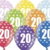 Ballon Metallic ø 30 cm med 20 tal , 6 stk