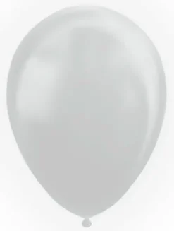 Ballon metallic sølv, 10 stk