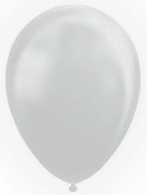 Ballon metallic sølv, 10 stk