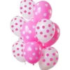 Ballon sæt med prikker pink 12stk