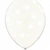 Ballon transparent med hvide hjerter