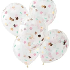 Ballon transparent med konfetti blomster