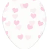 Ballon transparent med lyserøde hjerter