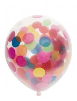 Ballon transparent med stor multi konfetti