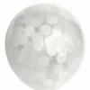 Ballon transparent m.rund hvid konfetti