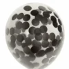 Ballon transparent m.rund sort konfetti