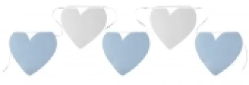 Banner med hjerter lyseblå/hvid