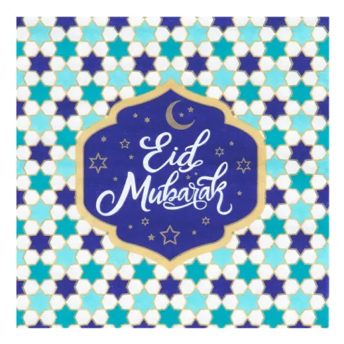 Blå Eid Mubarak servietter