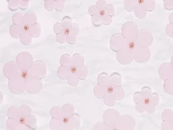Bordløber i lyserød med stofblomster