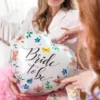 Bride to be folieballon hjerte med blomster