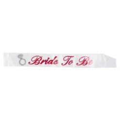 Bride to be Sash hvid med pink tekst