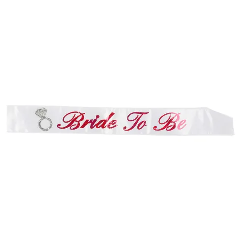 Bride to be Sash hvid med pink tekst