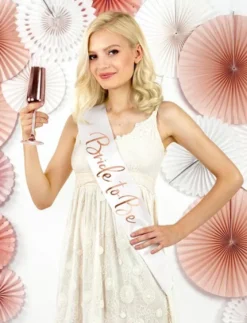 Bride to be skærf i hvid-Rosegold