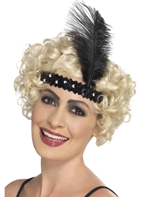 Charleston flapper pandebånd med fjer