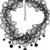 Choker halsblonde med sorte perler