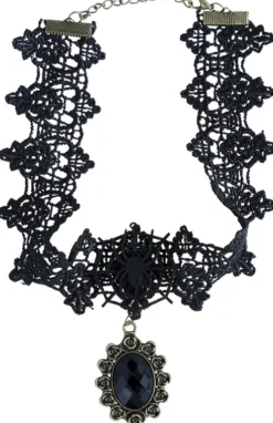 Choker halsblonde med sort sten