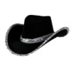 Cowboyhat i Sort med pailletter