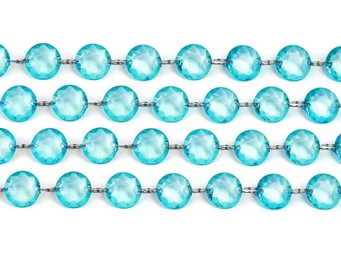 Diamant guirlande med turkisblå plastdiamanter