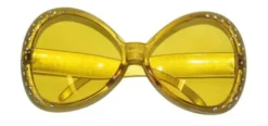 Disco brille i gul med sølvnot