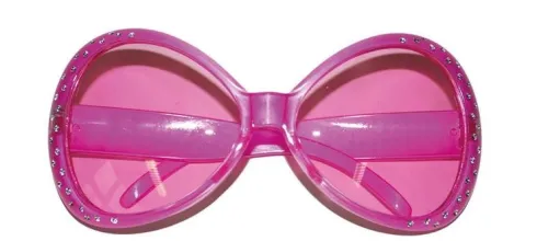 Disco brille i pink med sølvnot
