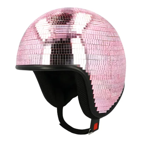 Discokugle hjelm pink