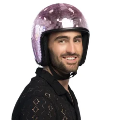 Discokugle hjelm pink