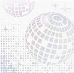 Disco servietter - Sølvkugle