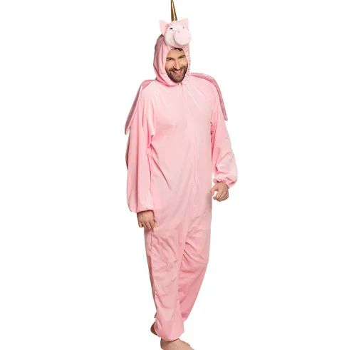 Enhjørning kostume pink voksen