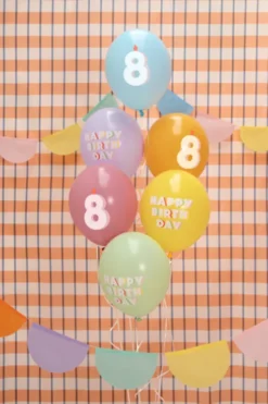 Fødselsdagsballoner i pastel - 8