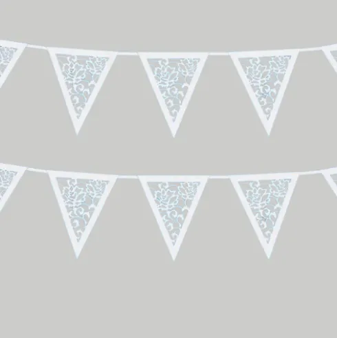Flagbanner i hvid til Bryllup