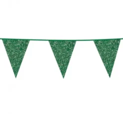 Flagbanner med Grøn glitterflag