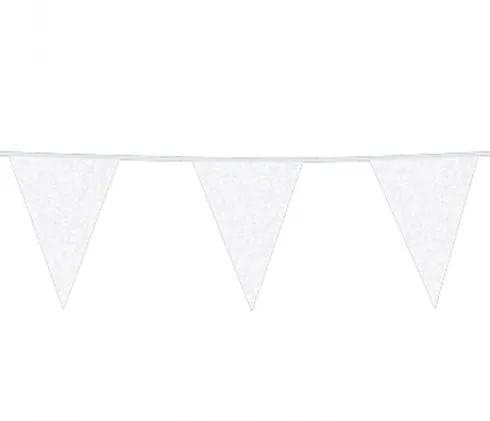 Flagbanner med Hvide glitterflag