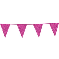Flagbanner med Pink glitterflag 6m