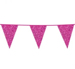 Flagbanner med Pink glitterflag