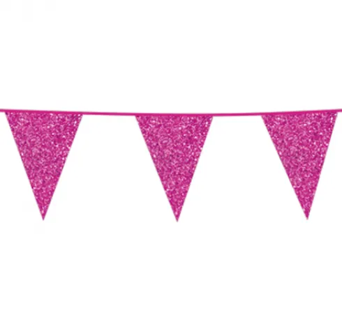Flagbanner med Pink glitterflag