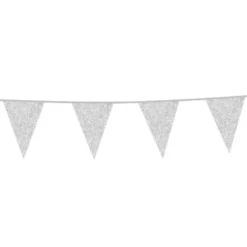 Flagbanner med sølv glitterflag 6m