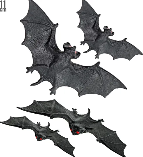 Flagermus 4 stk. i gummi