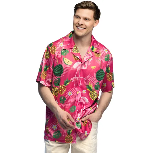 Flamingo Hawaii skjorte