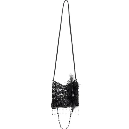 Flapper Taske med sorte pailletter