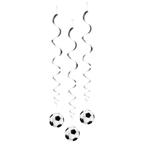 Fodbold dekorationsspiraler – 3 stk.