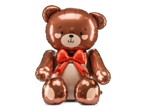 Folieballon Bamse med rød sløjfe XL